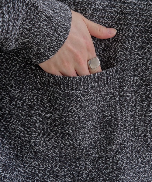 epnok（エプノック）の「ガーター編みルーズニットポロ（ニット/セーター・メンズ・グレー/ブラック/チャコールグレー/ブラック系その他/ブルー系その他/ブラウン系その他・SMALL/MEDIUM/LARGE）」の9枚目の写真