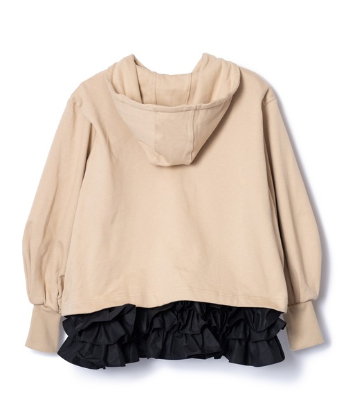 NON TOKYO(ノントーキョー)の「FRILL HEM SWEAT HOODIE(パーカー・レディース・ブラック×ホワイト/グリーン×ピンク/ベージュ系・FREE)」の6枚目の写真