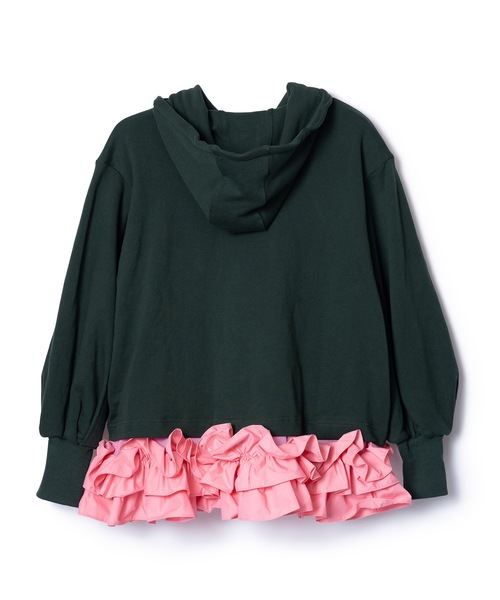 NON TOKYO(ノントーキョー)の「FRILL HEM SWEAT HOODIE(パーカー・レディース・ブラック×ホワイト/グリーン×ピンク/ベージュ系・FREE)」の10枚目の写真