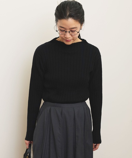 fig Ｌondon（フィグロンドン）の「Susie rib pullover（ニット/セーター・レディース・ブラック/ホワイト/ピンク・FREE）」の21枚目の写真