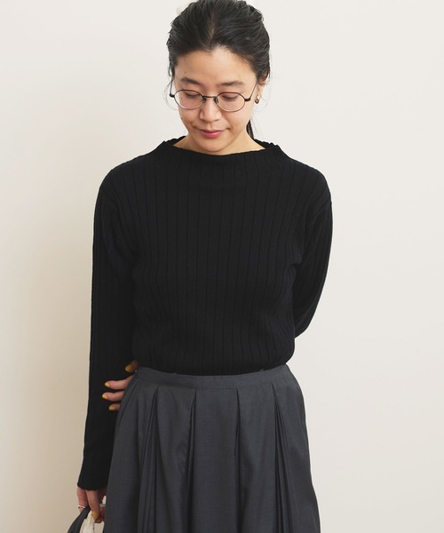 fig Ｌondon（フィグロンドン）の「Susie rib pullover（ニット/セーター・レディース・ブラック/ホワイト/ピンク・FREE）」の8枚目の写真