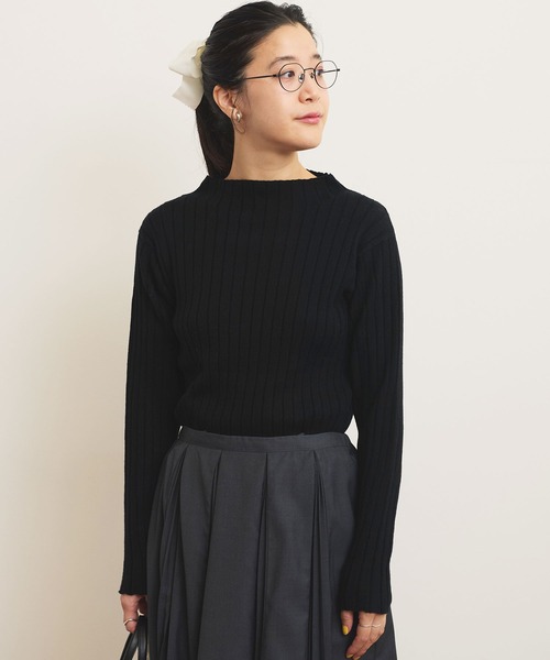 fig Ｌondon（フィグロンドン）の「Susie rib pullover（ニット/セーター・レディース・ブラック/ホワイト/ピンク・FREE）」の9枚目の写真