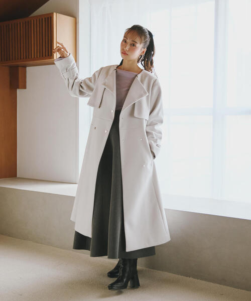 JILL by JILL STUART(ジルバイジルスチュアート)の「◇ノーカラードレストレンチコート(トレンチコート・レディース・ベージュ/グレー/ブラック・SMALL/MEDIUM)」の22枚目の写真