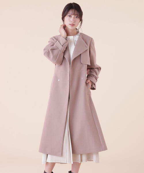 JILL by JILL STUART(ジルバイジルスチュアート)の「◇ノーカラードレストレンチコート(トレンチコート・レディース・ベージュ/グレー/ブラック・SMALL/MEDIUM)」の5枚目の写真