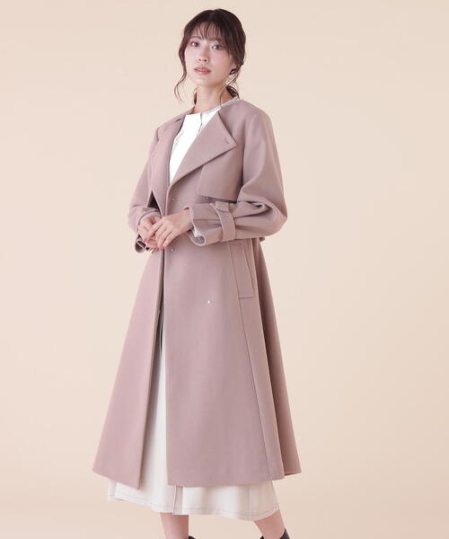 JILL by JILL STUART(ジルバイジルスチュアート)の「◇ノーカラードレストレンチコート(トレンチコート・レディース・ベージュ/グレー/ブラック・SMALL/MEDIUM)」の6枚目の写真