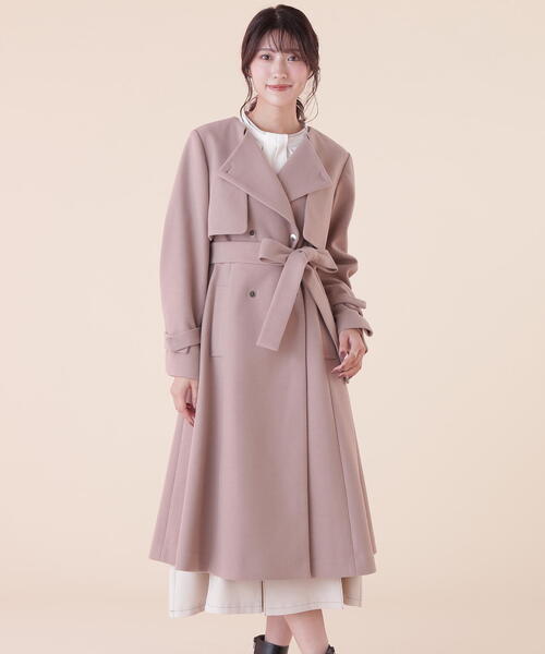 JILL by JILL STUART(ジルバイジルスチュアート)の「◇ノーカラードレストレンチコート(トレンチコート・レディース・ベージュ/グレー/ブラック・SMALL/MEDIUM)」の7枚目の写真