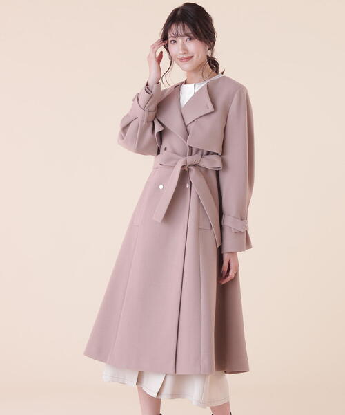 JILL by JILL STUART(ジルバイジルスチュアート)の「◇ノーカラードレストレンチコート(トレンチコート・レディース・ベージュ/グレー/ブラック・SMALL/MEDIUM)」の8枚目の写真