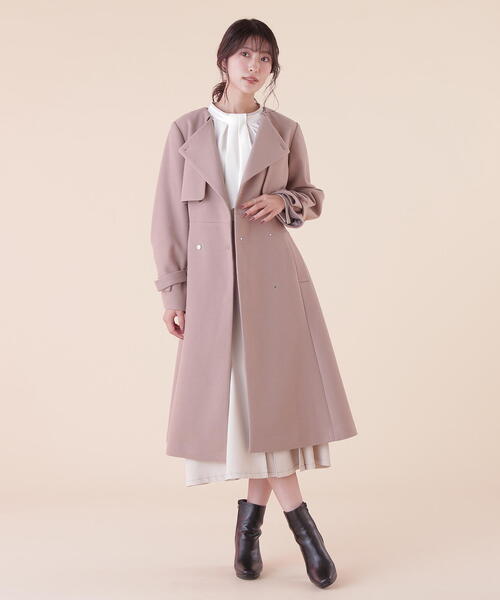 JILL by JILL STUART(ジルバイジルスチュアート)の「◇ノーカラードレストレンチコート(トレンチコート・レディース・ベージュ/グレー/ブラック・SMALL/MEDIUM)」の9枚目の写真