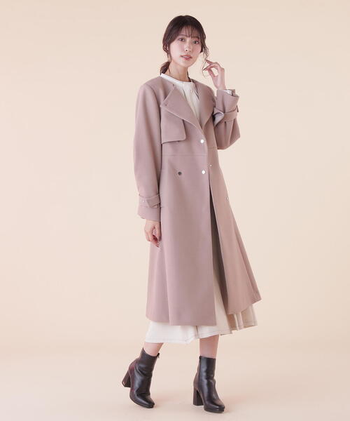 JILL by JILL STUART(ジルバイジルスチュアート)の「◇ノーカラードレストレンチコート(トレンチコート・レディース・ベージュ/グレー/ブラック・SMALL/MEDIUM)」の16枚目の写真