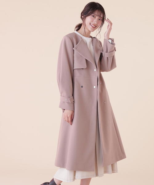 JILL by JILL STUART(ジルバイジルスチュアート)の「◇ノーカラードレストレンチコート(トレンチコート・レディース・ベージュ/グレー/ブラック・SMALL/MEDIUM)」の18枚目の写真