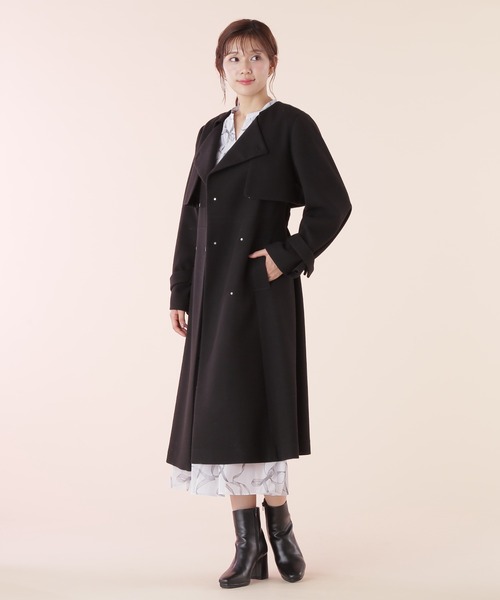 JILL by JILL STUART（ジルバイジルスチュアート）の「◇ノーカラードレストレンチコート（トレンチコート・レディース・ベージュ/グレー/ブラック・SMALL/MEDIUM）」の12枚目の写真
