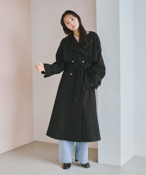JILL by JILL STUART（ジルバイジルスチュアート）の「◇ノーカラードレストレンチコート（トレンチコート・レディース・ベージュ/グレー/ブラック・SMALL/MEDIUM）」の10枚目の写真