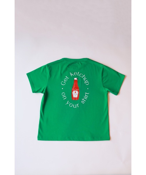 Catchup(ケチャップ)の「【Catchup】バックグラフィックTシャツ(大人サイズ)(Tシャツ/カットソー・レディース・オフホワイト/グリーン/オレンジ・S/M/L/XL/XXL)」の3枚目の写真