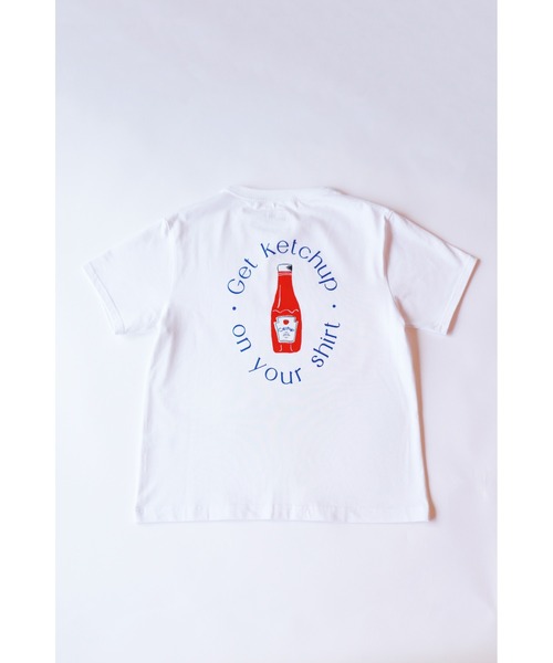 Catchup(ケチャップ)の「【Catchup】バックグラフィックTシャツ(大人サイズ)(Tシャツ/カットソー・レディース・オフホワイト/グリーン/オレンジ・S/M/L/XL/XXL)」の5枚目の写真