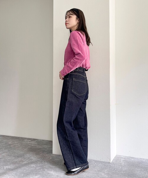 fredy emue（フレディエミュ）の「コンフォートニットスナップカーディガン（カーディガン/ボレロ・レディース・アイボリー/グレイッシュブルー/ブラック/ピンク・38）」の8枚目の写真