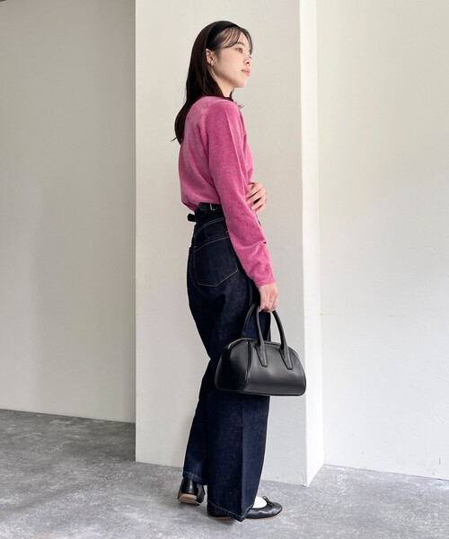 fredy emue（フレディエミュ）の「コンフォートニットスナップカーディガン（カーディガン/ボレロ・レディース・アイボリー/グレイッシュブルー/ブラック/ピンク・38）」の9枚目の写真