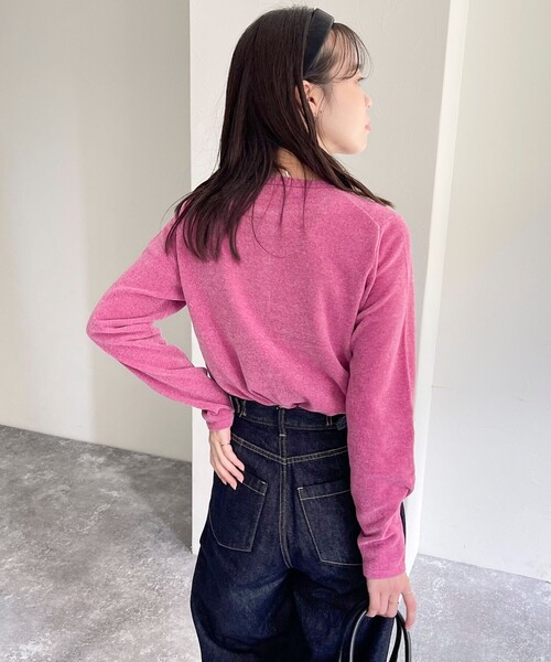 fredy emue（フレディエミュ）の「コンフォートニットスナップカーディガン（カーディガン/ボレロ・レディース・アイボリー/グレイッシュブルー/ブラック/ピンク・38）」の11枚目の写真