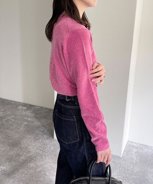 fredy emue（フレディエミュ）の「コンフォートニットスナップカーディガン（カーディガン/ボレロ・レディース・アイボリー/グレイッシュブルー/ブラック/ピンク・38）」の12枚目の写真