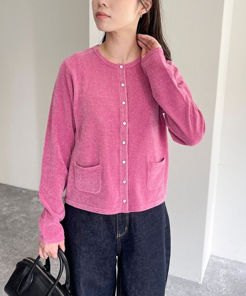 fredy emue（フレディエミュ）の「コンフォートニットスナップカーディガン（カーディガン/ボレロ・レディース・アイボリー/グレイッシュブルー/ブラック/ピンク・38）」の16枚目の写真