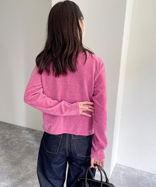 fredy emue（フレディエミュ）の「コンフォートニットスナップカーディガン（カーディガン/ボレロ・レディース・アイボリー/グレイッシュブルー/ブラック/ピンク・38）」の17枚目の写真