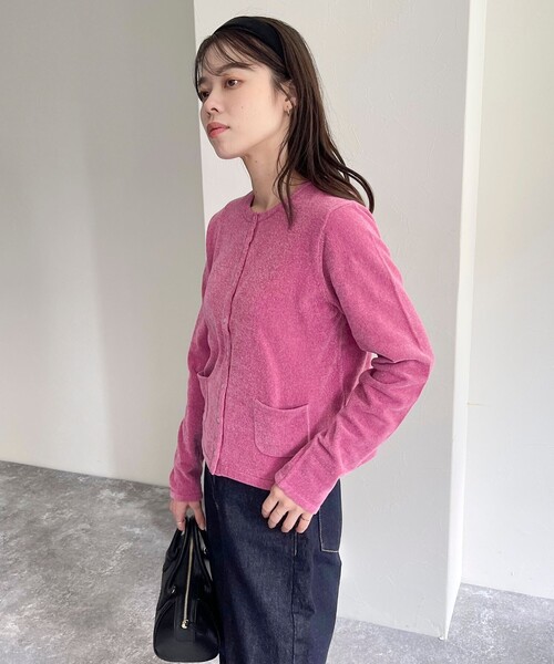 fredy emue（フレディエミュ）の「コンフォートニットスナップカーディガン（カーディガン/ボレロ・レディース・アイボリー/グレイッシュブルー/ブラック/ピンク・38）」の19枚目の写真