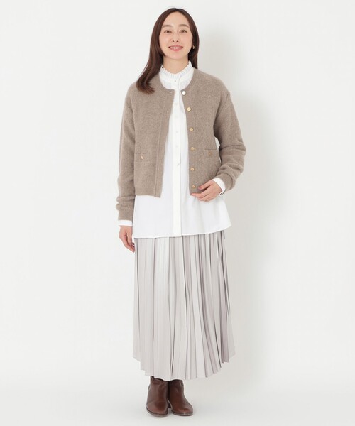 S.ESSENTIALS(エスエッセンシャルズ)の「アルパカミックスカーディガン(カーディガン/ボレロ・レディース・チャコールグレー/ベージュ系その他4・38)」の5枚目の写真