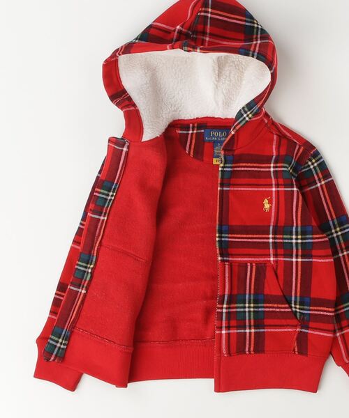 POLO RALPH LAUREN CHILDRENSWEAR(ポロ ラルフ ローレン チルドレンズウェア)の「プラッド フリース フルジップ フーディ(パーカー・キッズ・レッド・3/4/6/7)」の5枚目の写真