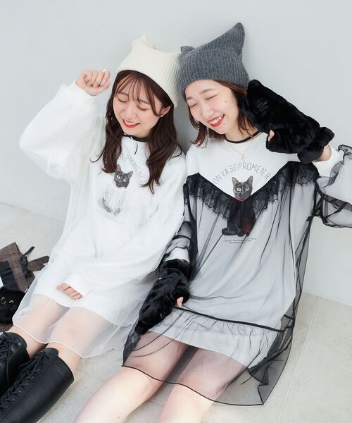 MAJESTIC LEGON（マジェスティックレゴン）の「スクエアニットキャップ（ニットキャップ/ビーニー・レディース・グレー/アイボリー・FREE）」の4枚目の写真