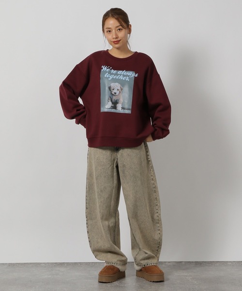 LAKOLE(ラコレ)の「アニマルロゴプリントプルオーバー / 226095(スウェット・レディース・ボルドー/オートミール/チャコール・FREE)」の17枚目の写真