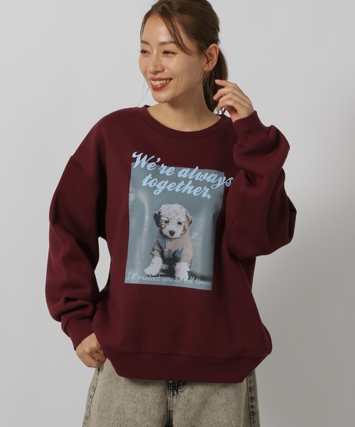 LAKOLE(ラコレ)の「アニマルロゴプリントプルオーバー / 226095(スウェット・レディース・ボルドー/オートミール/チャコール・FREE)」の20枚目の写真