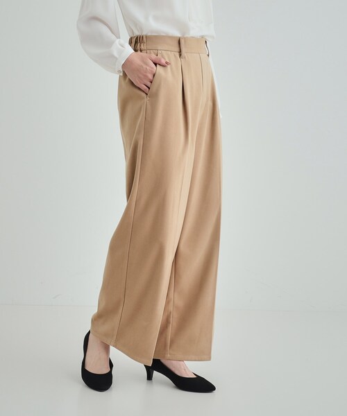 DRESKIP（ドレスキップ）の「◆【S-LL/きっと虜になる】両面起毛であったか 滑らかタッチ ワイドパンツ（その他パンツ・レディース・キャメル/ブラック/ライトベージュ/ライトブルー・01/02/03/04）」の10枚目の写真