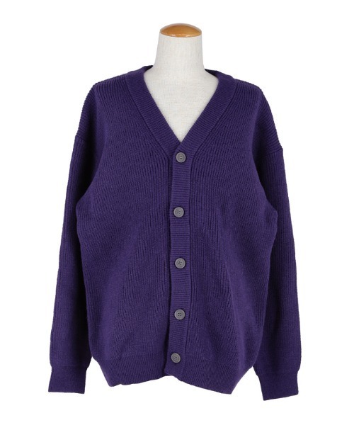 coca(coca)(コカ)の「畦編みVネックニットカーディガン(カーディガン/ボレロ・メンズ・カーキ/パープル・XL/M/L)」の17枚目の写真