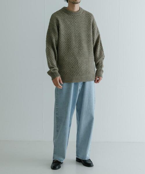 URBAN RESEARCH(アーバンリサーチ)の「ウールアクリルメッシュニット(ニット/セーター・メンズ・ブラック/オフホワイト/モカ・LARGE/MEDIUM)」の22枚目の写真