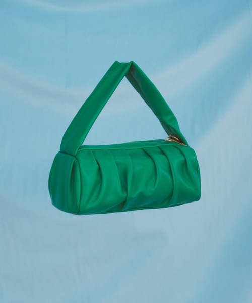 MERLOT(メルロー)の「ギャザーミニバッグ(ハンドバッグ・レディース・グリーン/ブラック・FREE)」の1枚目の写真