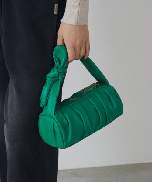 MERLOT(メルロー)の「ギャザーミニバッグ(ハンドバッグ・レディース・グリーン/ブラック・FREE)」の5枚目の写真
