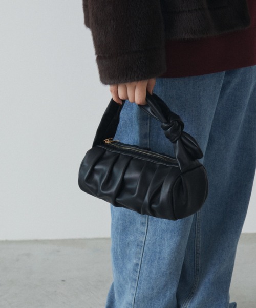 MERLOT(メルロー)の「ギャザーミニバッグ(ハンドバッグ・レディース・グリーン/ブラック・FREE)」の8枚目の写真