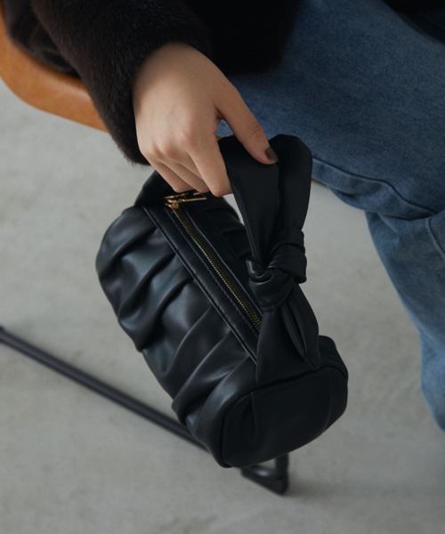 MERLOT(メルロー)の「ギャザーミニバッグ(ハンドバッグ・レディース・グリーン/ブラック・FREE)」の11枚目の写真