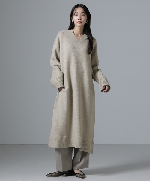 NANO universe（ナノユニバース）の「フーディニットワンピース（ワンピース・レディース・ダークブラウン/ダークグリーン/ベージュ・FREE）」の6枚目の写真