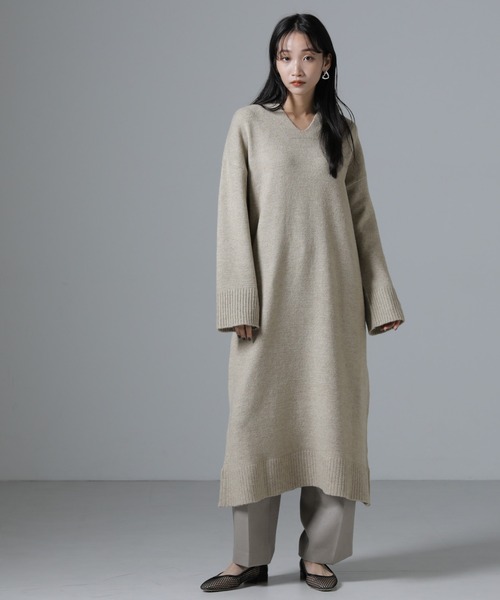 NANO universe（ナノユニバース）の「フーディニットワンピース（ワンピース・レディース・ダークブラウン/ダークグリーン/ベージュ・FREE）」の7枚目の写真