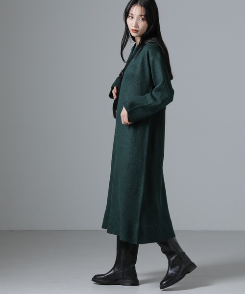 NANO universe（ナノユニバース）の「フーディニットワンピース（ワンピース・レディース・ダークブラウン/ダークグリーン/ベージュ・FREE）」の21枚目の写真