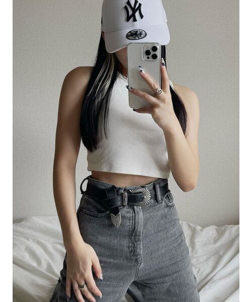 EVRIS（エヴリス）の「メタルバックルフェイクレザーベルト（ベルト・レディース・ブラック・FREE）」の20枚目の写真