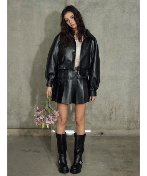 EVRIS（エヴリス）の「メタルバックルフェイクレザーベルト（ベルト・レディース・ブラック・FREE）」の3枚目の写真