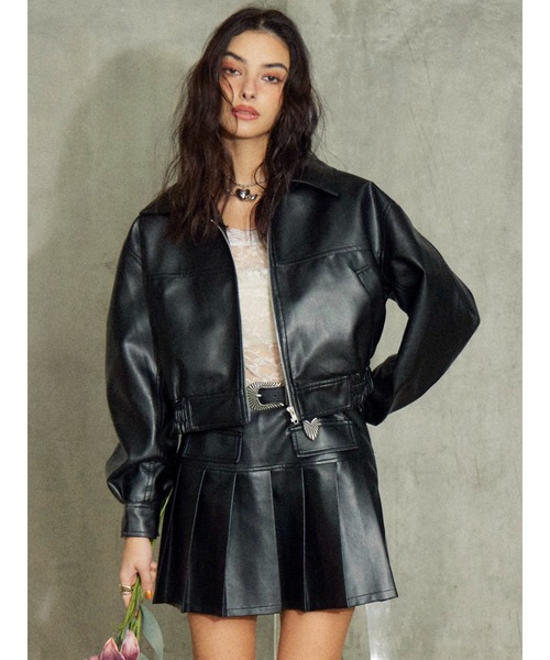 EVRIS（エヴリス）の「メタルバックルフェイクレザーベルト（ベルト・レディース・ブラック・FREE）」の2枚目の写真