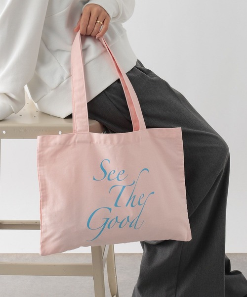 LEPSIM（レプシィム）の「アソートスクエアトートバッグ　250445（トートバッグ・レディース・オフホワイト/ブルー/オレンジ/ライトパープル/ライトグリーン/ピンク・ONE SIZE）」の5枚目の写真