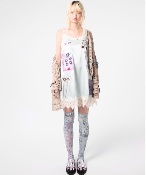 rurumu:(ルルムウ)の「rurumu:/ルルムウ/plants motif crochet cardigan(カーディガン/ボレロ・レディース・ブラック/ピンク/ベージュ・FREE)」の7枚目の写真