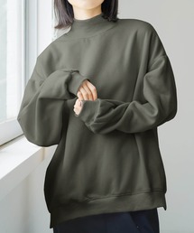 Cinderella（シンデレラ）の「スウェット レディース トップス 冬 秋 春 シンプル 大きいサイズ ゆったり 大きめ トレーナー モックネック ドロップショルダー リブ（スウェット）」