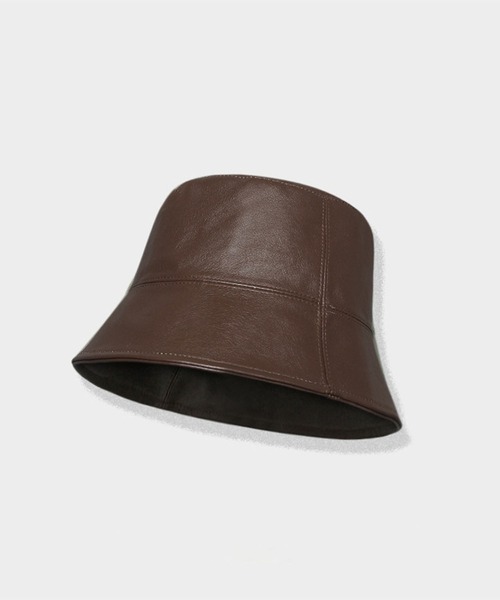 aimoha(アイモハ)の「PUレザーハット(ハット・レディース・ベージュ/ブラウン/ブラック/オフホワイト・FREE)」の8枚目の写真