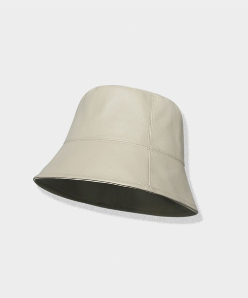 aimoha(アイモハ)の「PUレザーハット(ハット・レディース・ベージュ/ブラウン/ブラック/オフホワイト・FREE)」の6枚目の写真