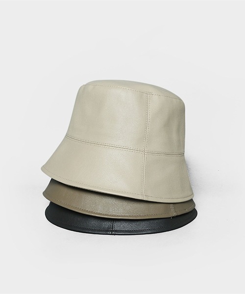 aimoha(アイモハ)の「PUレザーハット(ハット・レディース・ベージュ/ブラウン/ブラック/オフホワイト・FREE)」の11枚目の写真