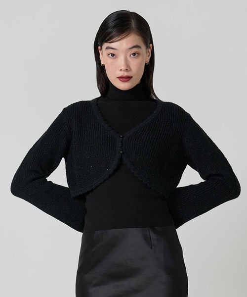 スパンコール ウールミックスカーディガン TINA：JOJUN